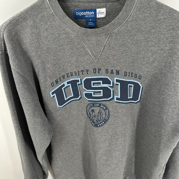 University Of San Diego Toreros Big Cotton Mens Gray Graphic Sweatshirt Size M - Picture 3 of 8